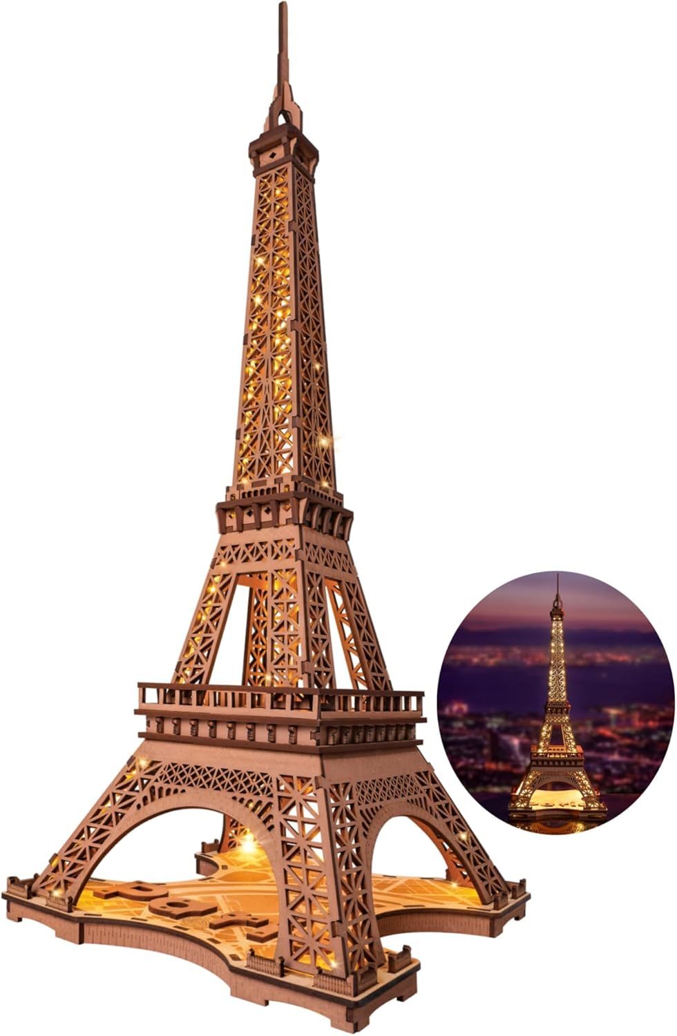 Rolife Night of the Eiffel Tower 3D Wooden Puzzle