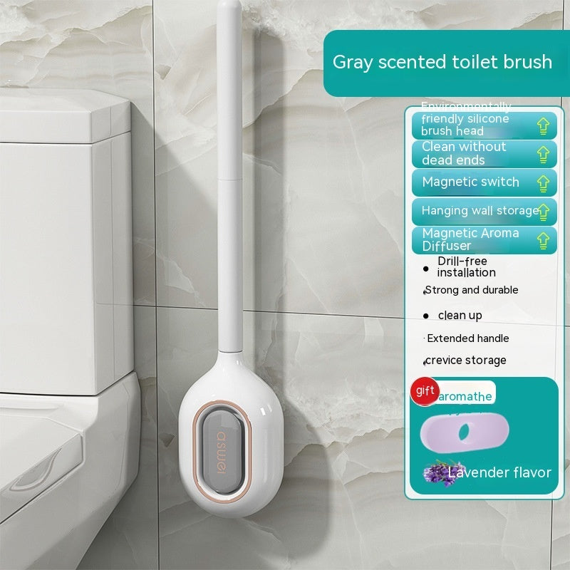 Wall-Mounted Toilet Cleaning Brush with Aromatherapy Box