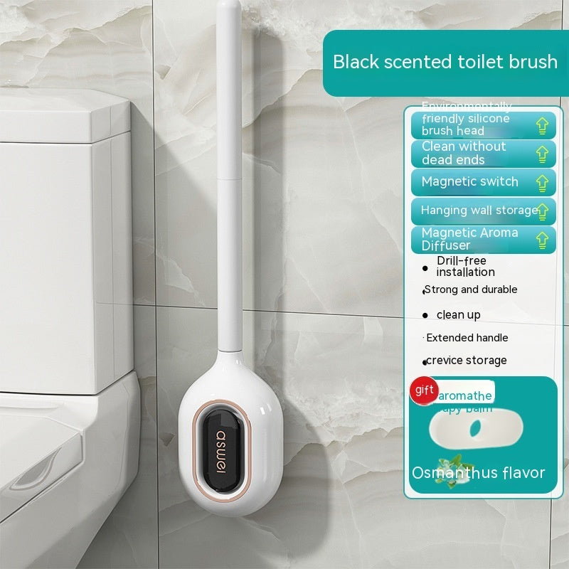 Wall-Mounted Toilet Cleaning Brush with Aromatherapy Box