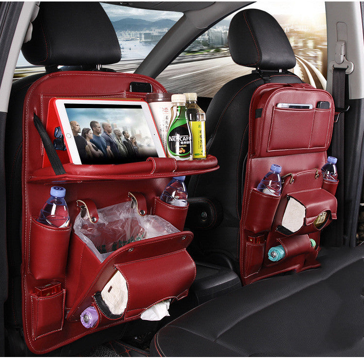 Premium PU Leather Car Seat Back Organizer