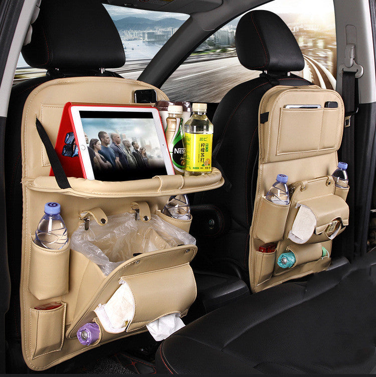 Premium PU Leather Car Seat Back Organizer