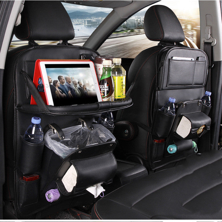 Premium PU Leather Car Seat Back Organizer