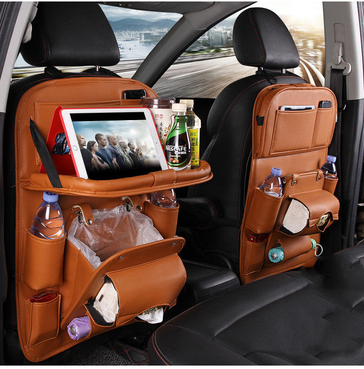 Premium PU Leather Car Seat Back Organizer