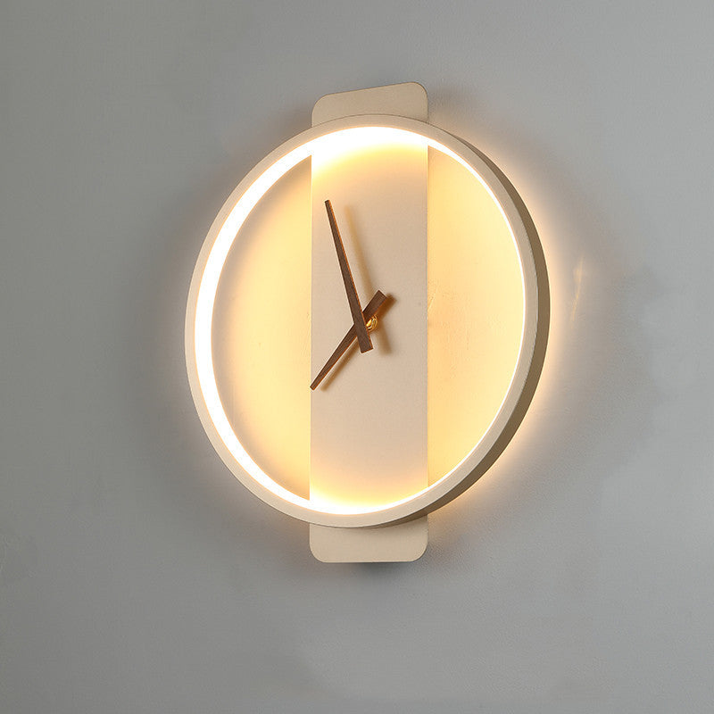 Nordic Bedroom Wall Lamp with Clock