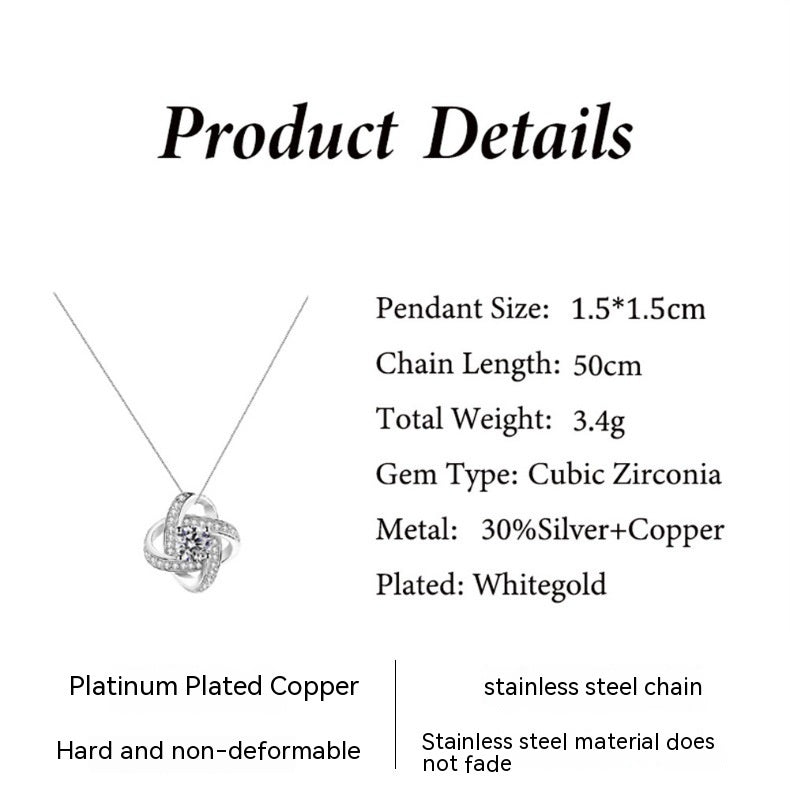Eternal Star Silver Diamond Necklace