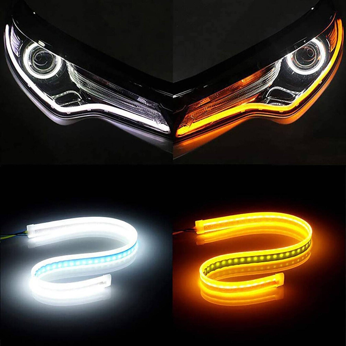 2x 60cm Dynamic LED Strip Turn Signal & Daytime Running Lights