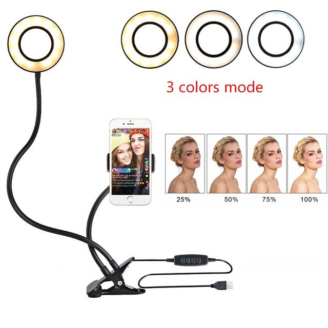 Portable LED Selfie Ring Light with Adjustable Brightness