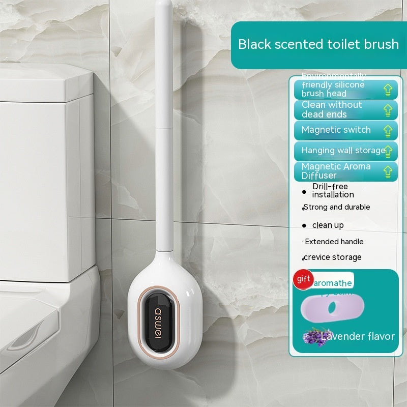 Wall-Mounted Toilet Cleaning Brush with Aromatherapy Box