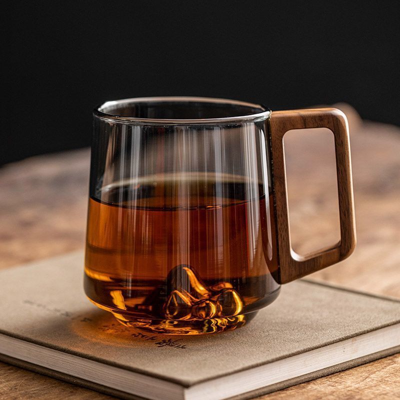 Guanshan Glass Cup with Wooden Handle