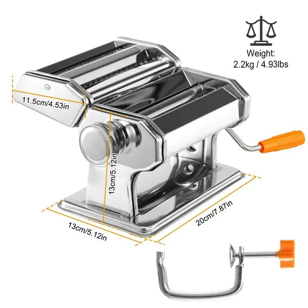 Manual Pasta Roller Machine – Fettuccine & Noodle Maker
