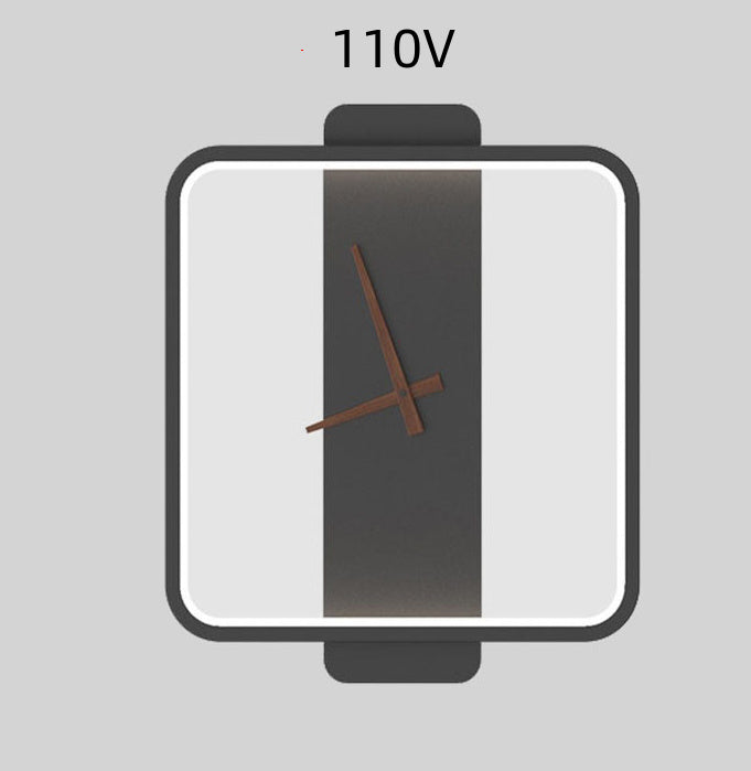 Nordic Bedroom Wall Lamp with Clock