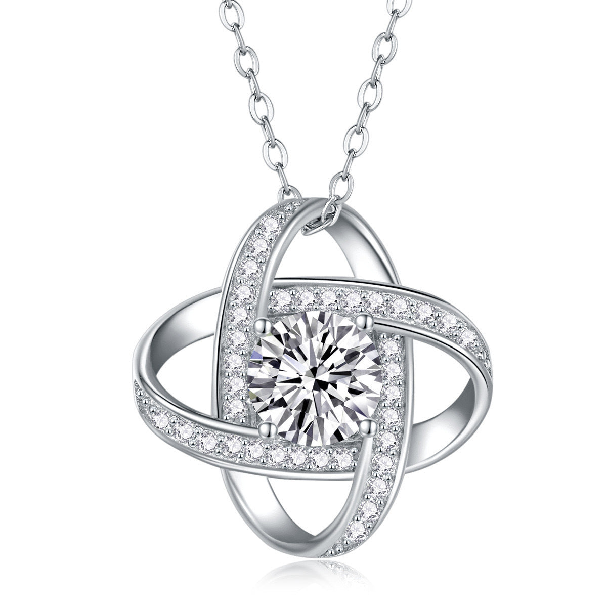 Eternal Star Silver Diamond Necklace