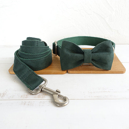 Stylish Pet Collar & Bow Tie With Leash