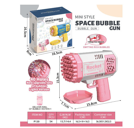 Rocket Bubble Blaster – 69-Hole Automatic Soap Bubble Machine