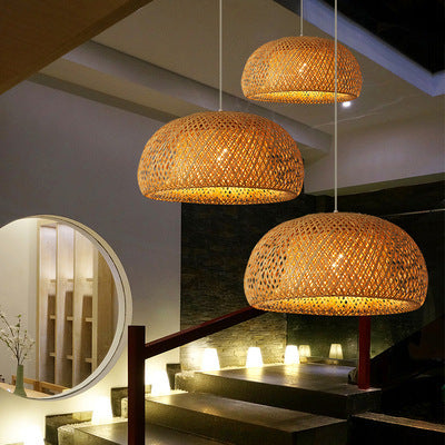 Japanese Style Bamboo Woven Chandelier