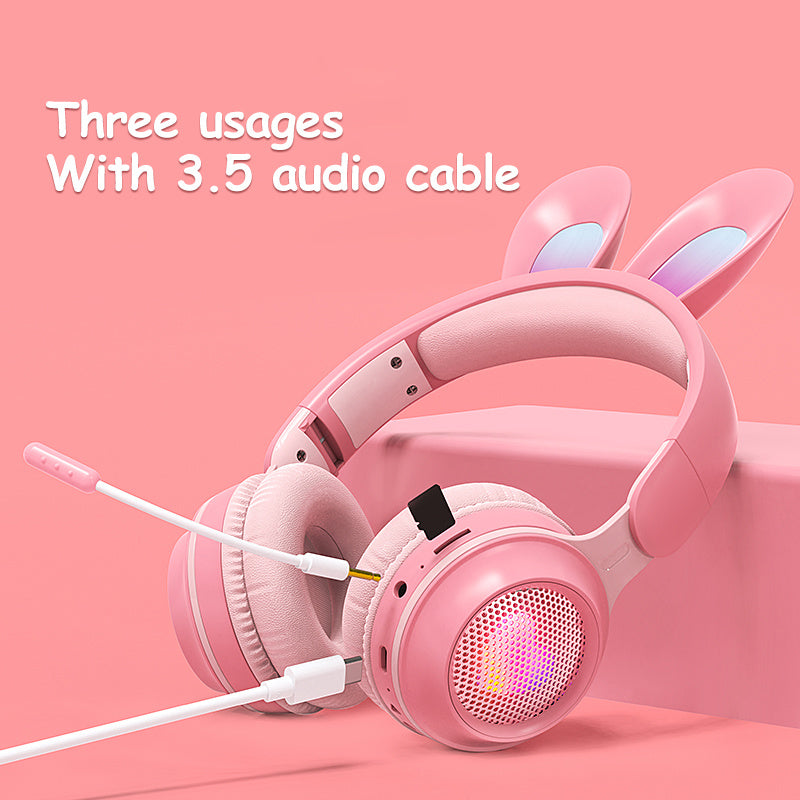 Cute & Bright Rabbit Ear Wireless Headphones