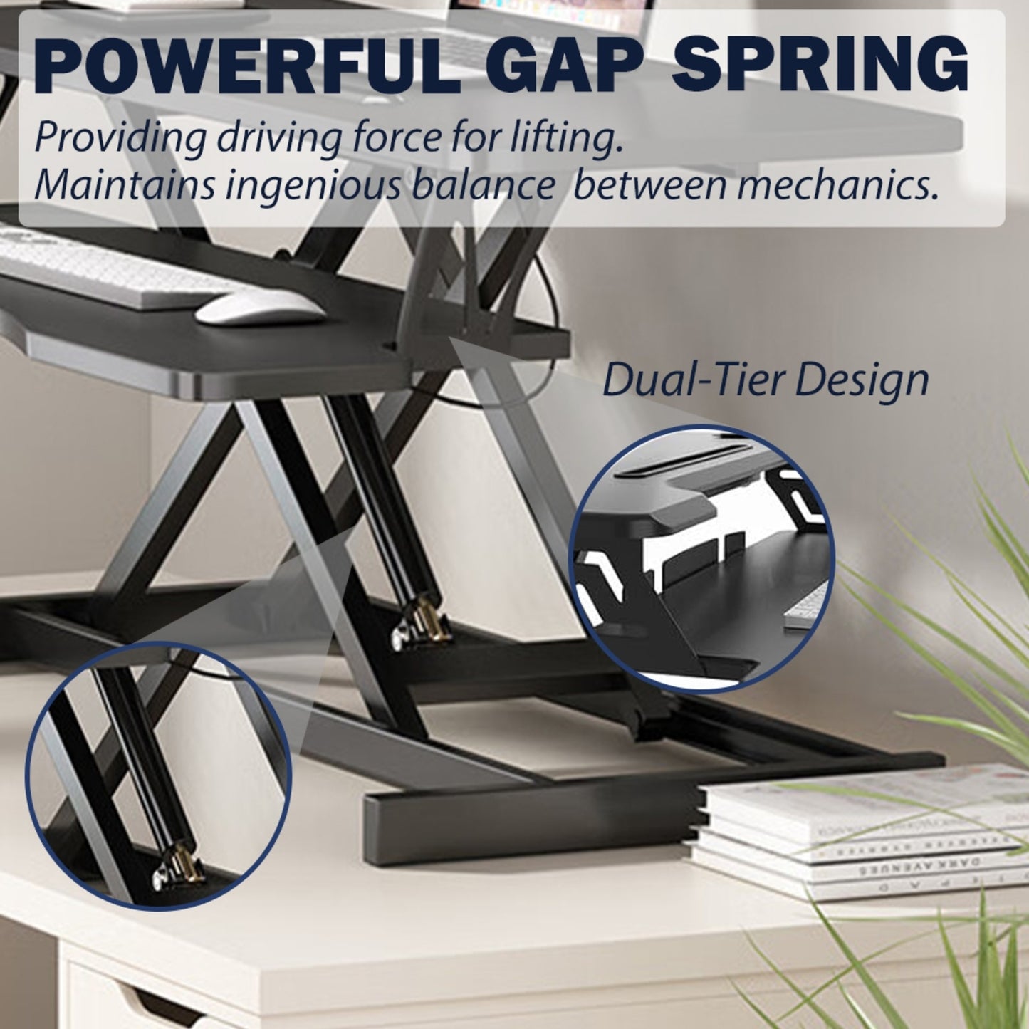 32-Inch Height Adjustable Desk Converter – Sit-to-Stand Workstation