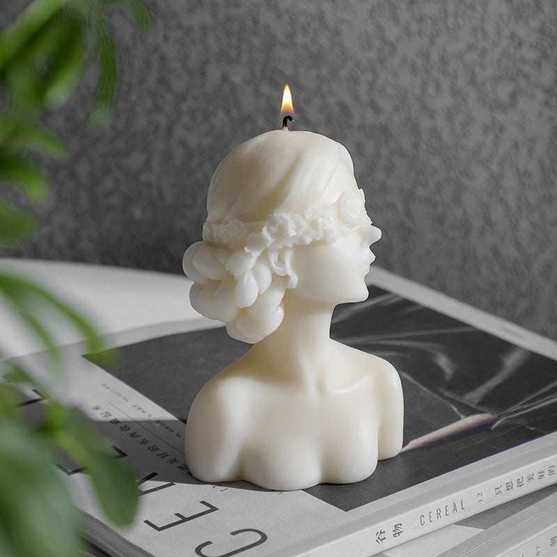 Decorative Woman Bust Candle – Stylish Home Accent