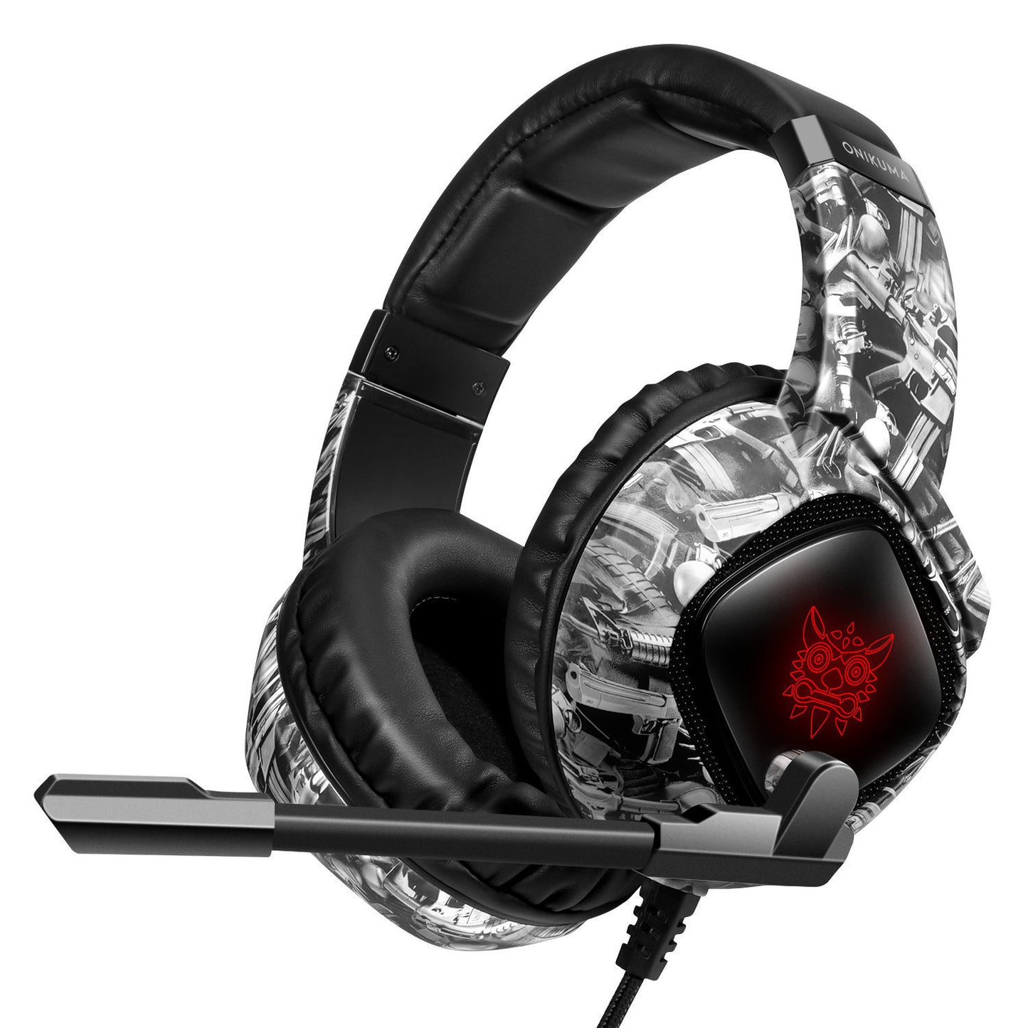 RGB Over-Ear Headphones with Noise Isolation & Adjustable Mic