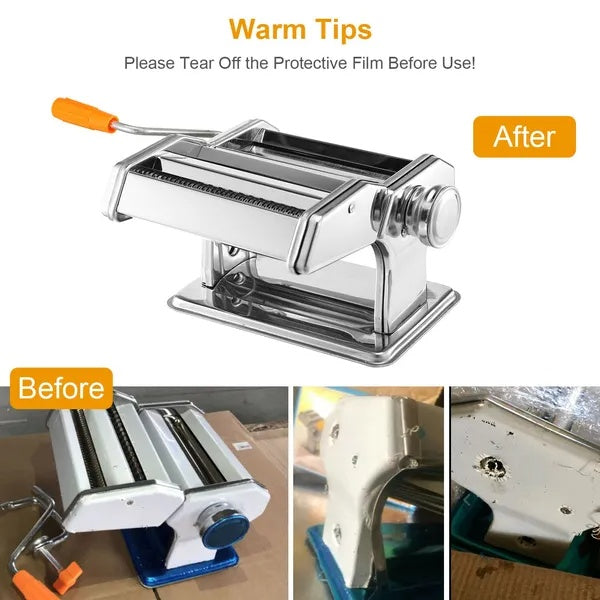 Manual Pasta Roller Machine – Fettuccine & Noodle Maker