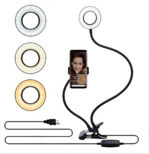 Portable LED Selfie Ring Light with Adjustable Brightness