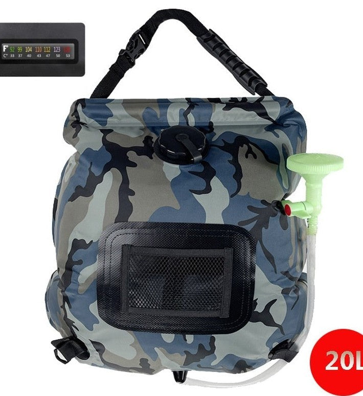Solar-Powered Outdoor Bath Water Bag – 20L Portable Camping Shower