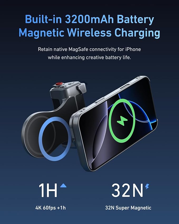 SmartGrip Pro Max – Magnetic Camera Handle & Remote