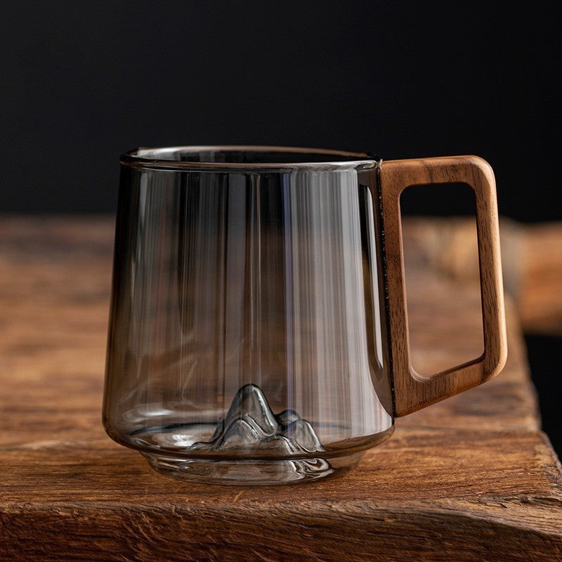 Guanshan Glass Cup with Wooden Handle