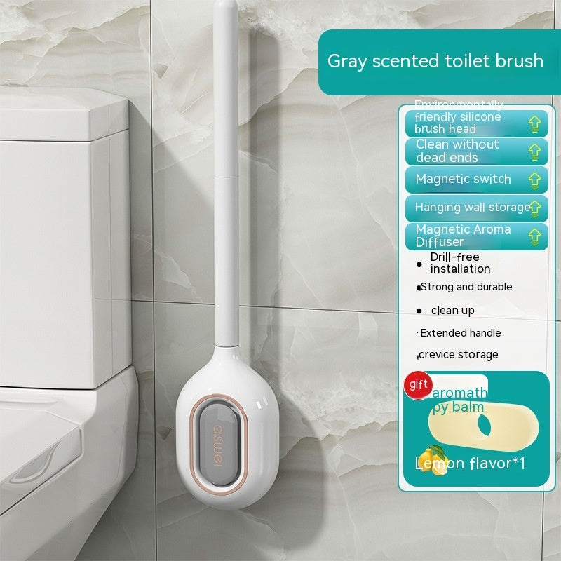 Wall-Mounted Toilet Cleaning Brush with Aromatherapy Box