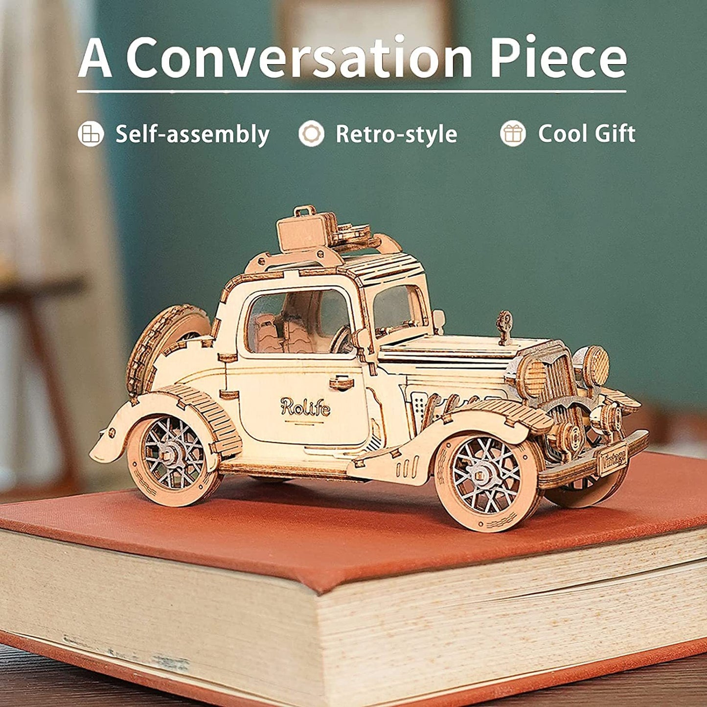 Robotime Rolife Vintage Car 3D Wooden Puzzle