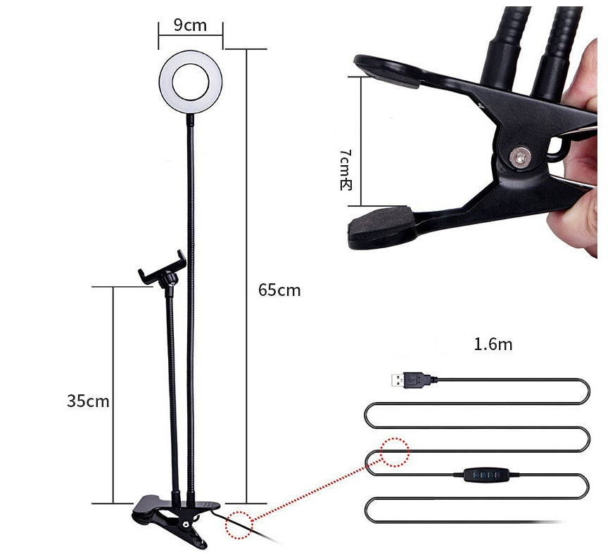 Portable LED Selfie Ring Light with Adjustable Brightness