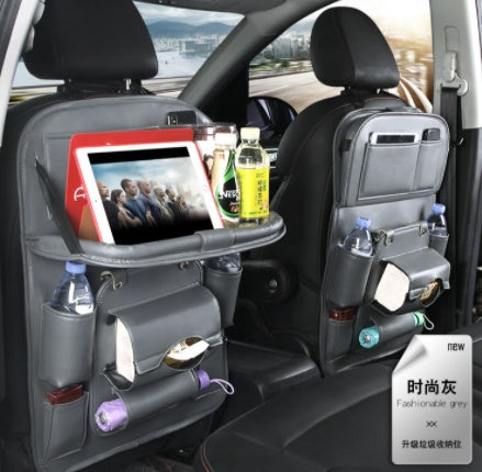 Premium PU Leather Car Seat Back Organizer
