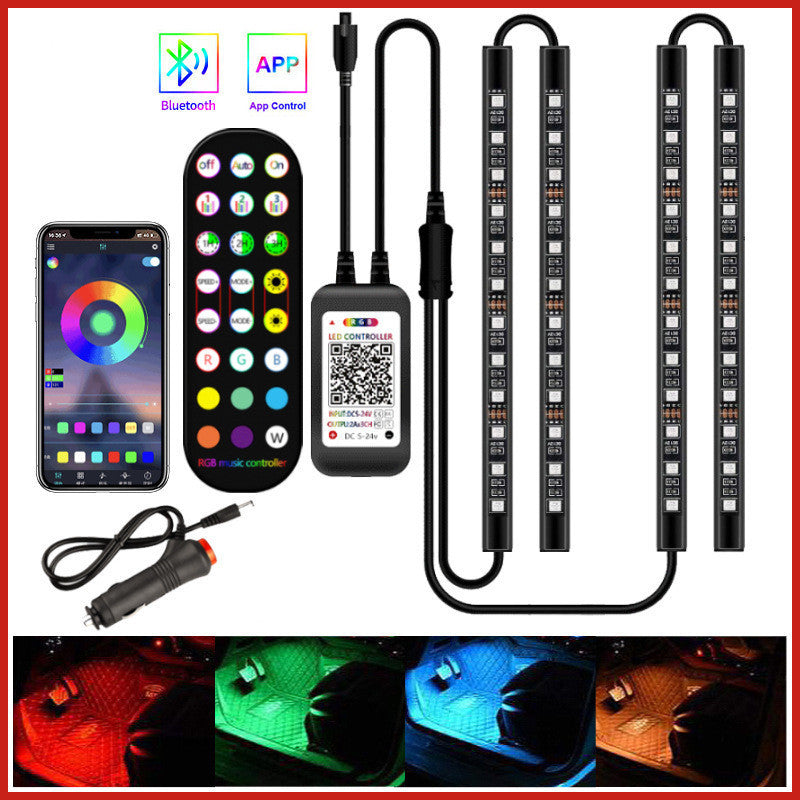 Decorative Wireless LED Strip – Car Ambient Lighting with Music Control
