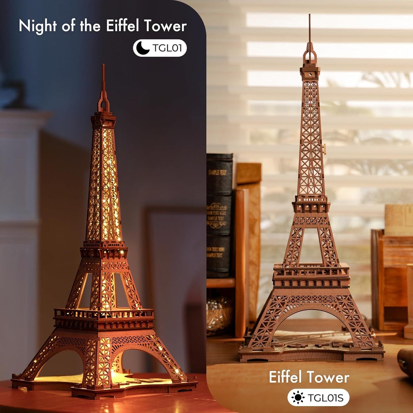 Rolife Night of the Eiffel Tower 3D Wooden Puzzle