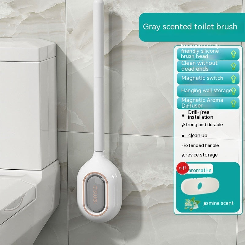 Wall-Mounted Toilet Cleaning Brush with Aromatherapy Box