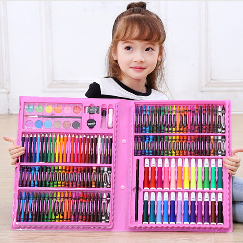 All-in-One Art Supplies Kit – Paintbrushes, Oil Pastels, and Watercolor Pens