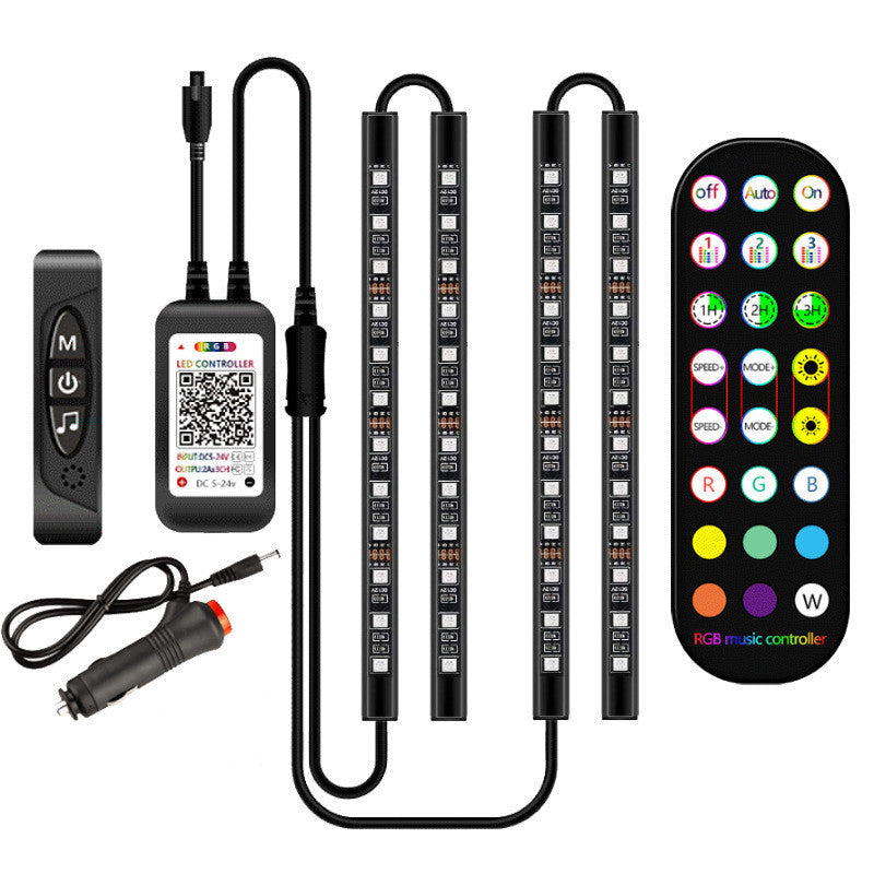 Decorative Wireless LED Strip – Car Ambient Lighting with Music Control