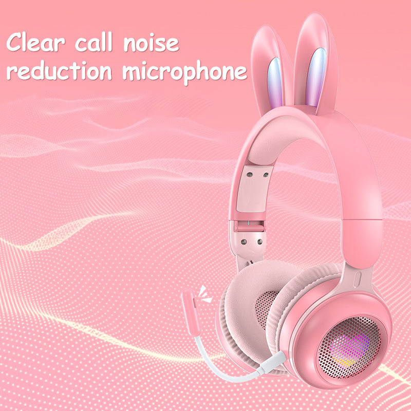 Cute & Bright Rabbit Ear Wireless Headphones