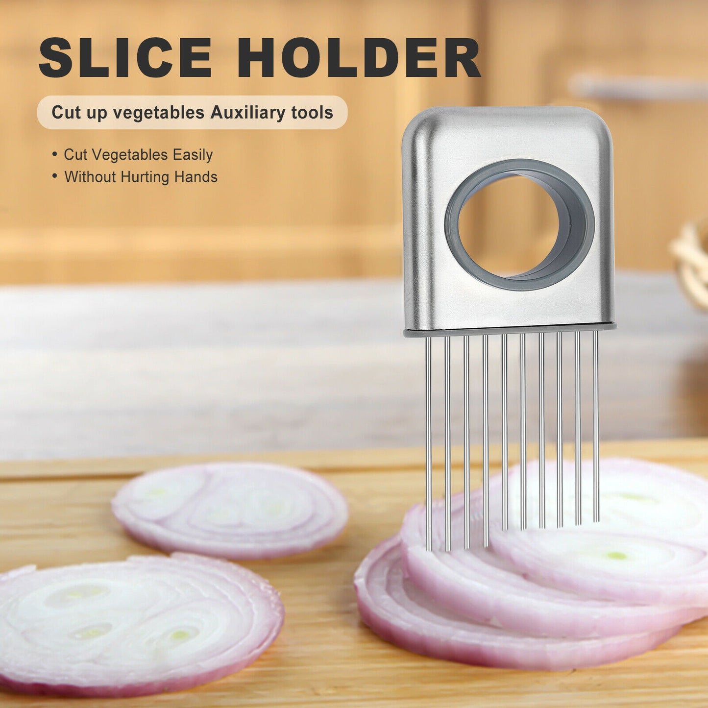 Stainless Steel Onion Holder & Meat Tenderizer – Multi-Purpose Kitchen Tool