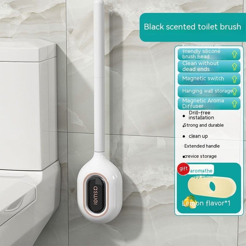 Wall-Mounted Toilet Cleaning Brush with Aromatherapy Box