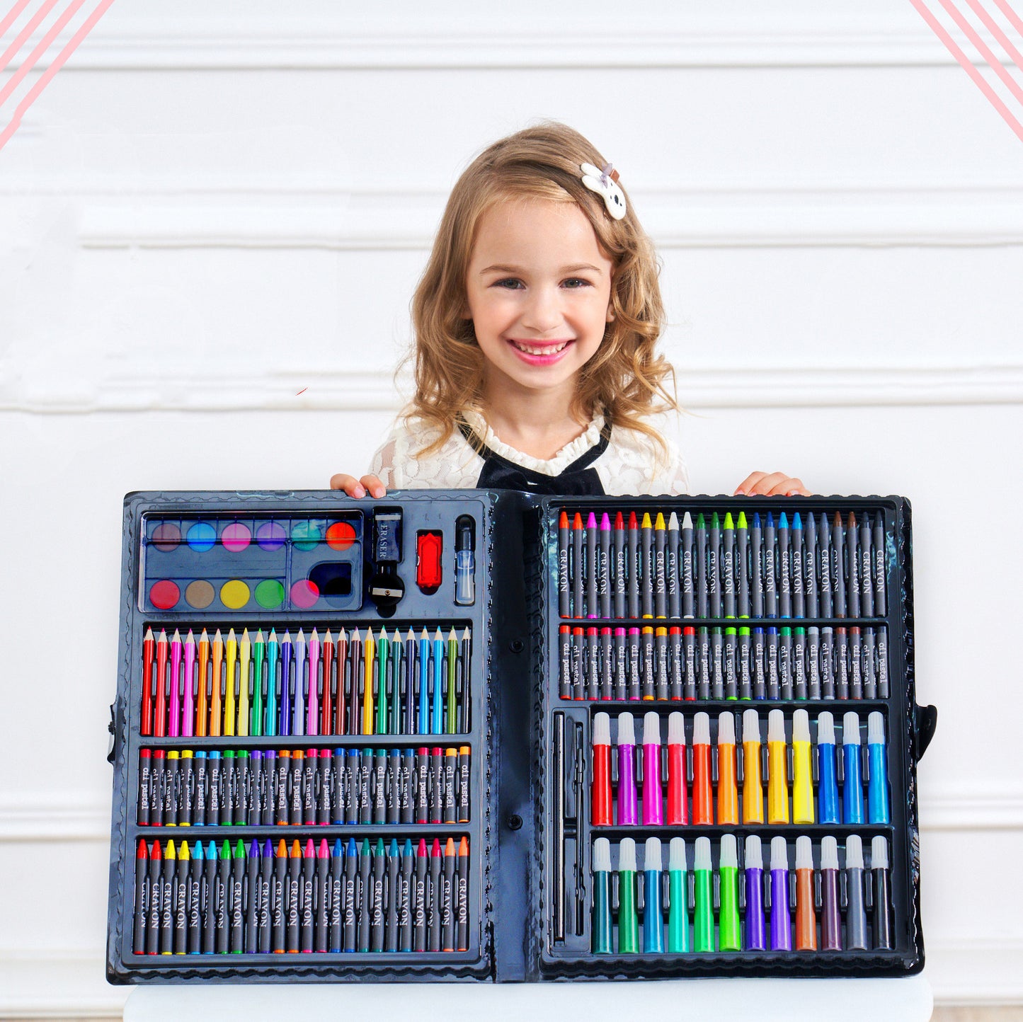 All-in-One Art Supplies Kit – Paintbrushes, Oil Pastels, and Watercolor Pens