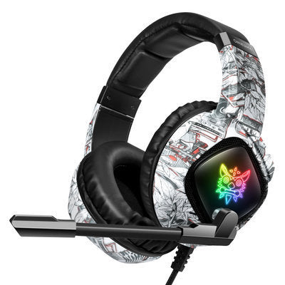 RGB Over-Ear Headphones with Noise Isolation & Adjustable Mic