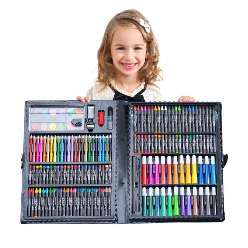 All-in-One Art Supplies Kit – Paintbrushes, Oil Pastels, and Watercolor Pens
