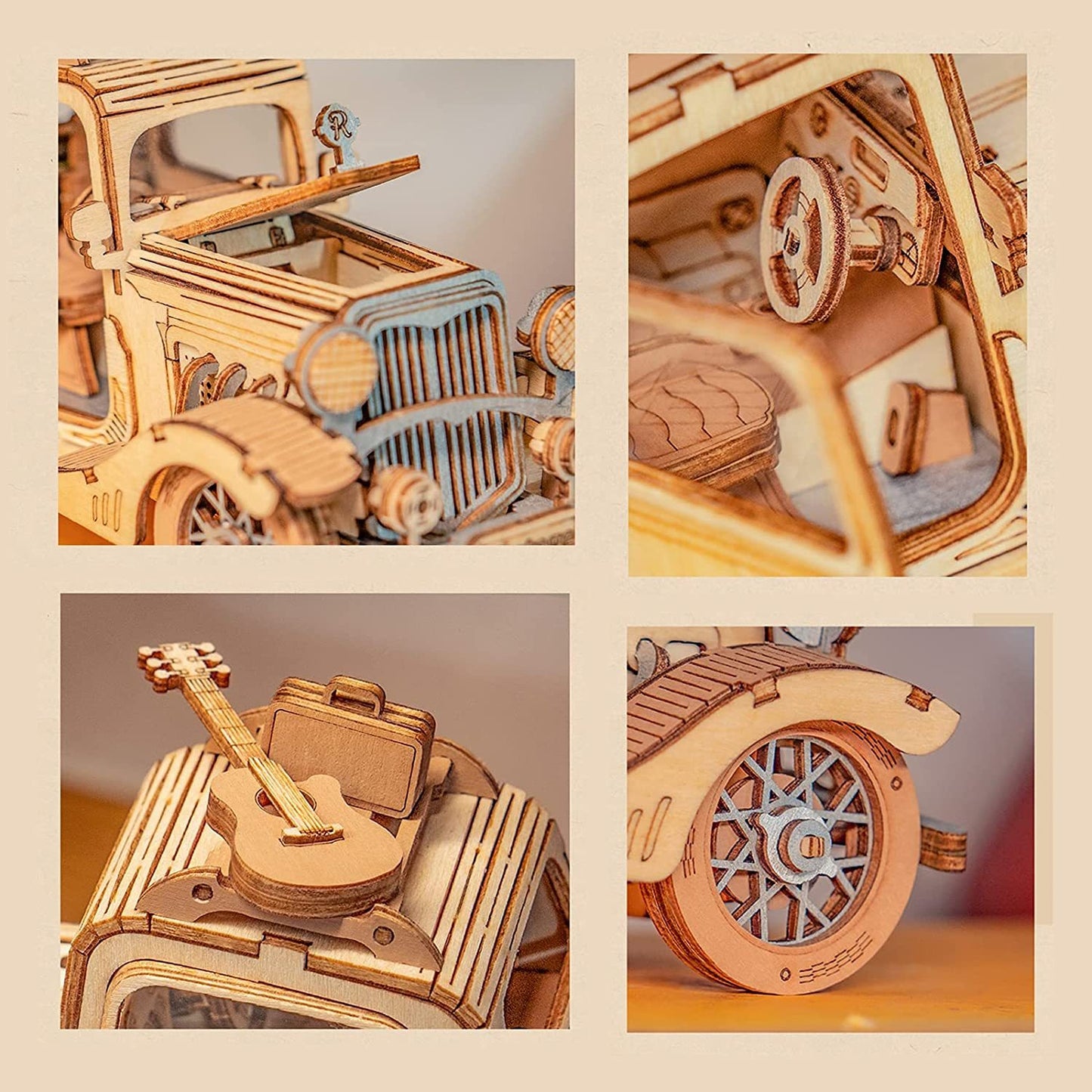 Robotime Rolife Vintage Car 3D Wooden Puzzle