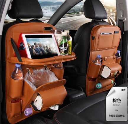 Premium PU Leather Car Seat Back Organizer