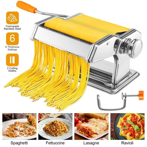 Manual Pasta Roller Machine – Fettuccine & Noodle Maker