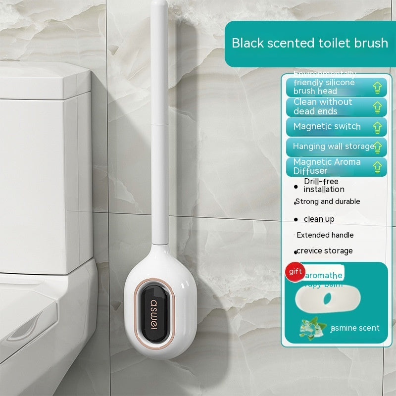 Wall-Mounted Toilet Cleaning Brush with Aromatherapy Box