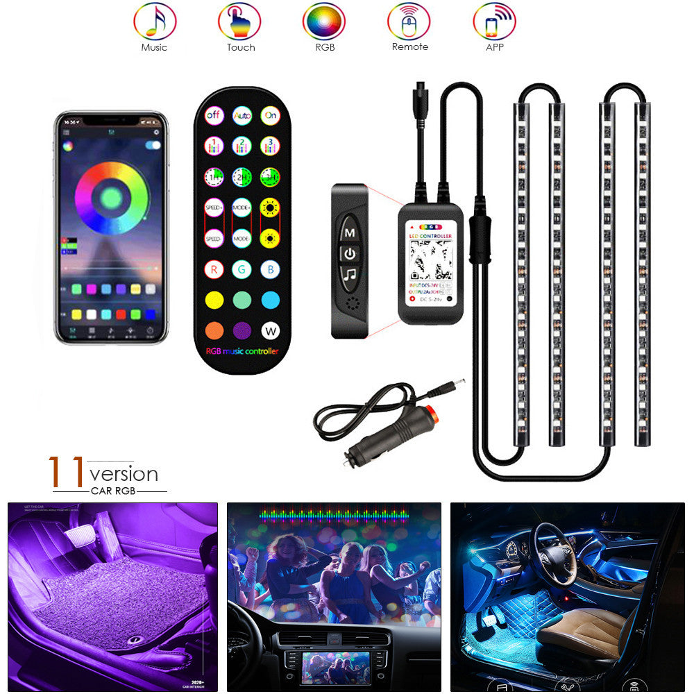 Decorative Wireless LED Strip – Car Ambient Lighting with Music Control