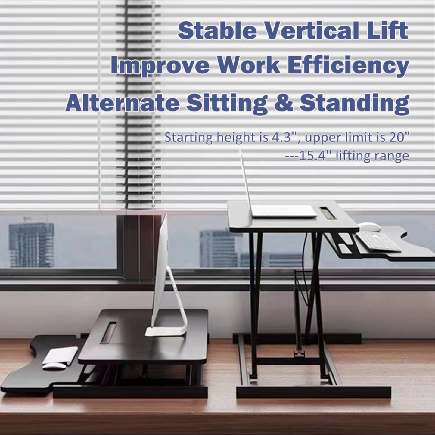 32-Inch Height Adjustable Desk Converter – Sit-to-Stand Workstation