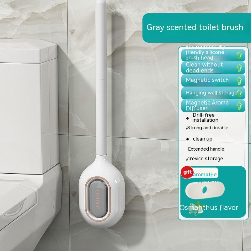 Wall-Mounted Toilet Cleaning Brush with Aromatherapy Box